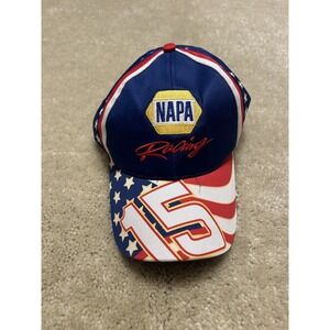 NAPA Racing Hat Cap Strap Back Mens NASCAR Racing American Flag 15 Racing